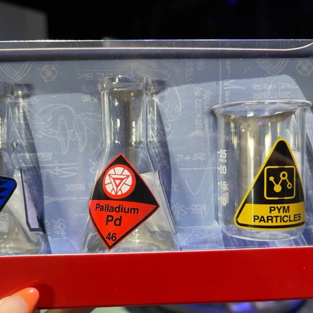 Avengers Marvel Beaker Shot Glass Set Vibranium Uru Palladium Pym Particles